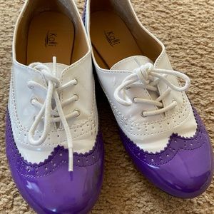 White and purple oxford style Kali’s